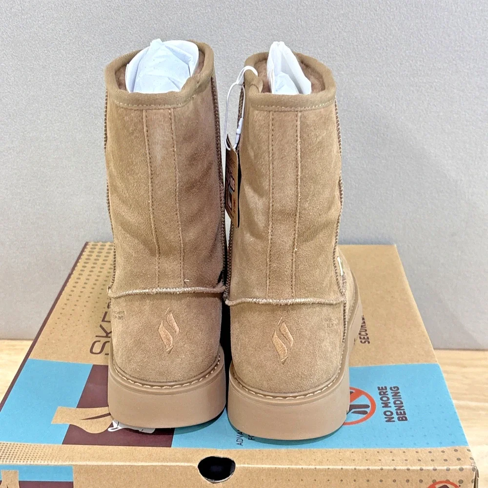 Woman’s Skechers Slip-Ins Keepsakes Cozy light brown boots sz 9 New box
